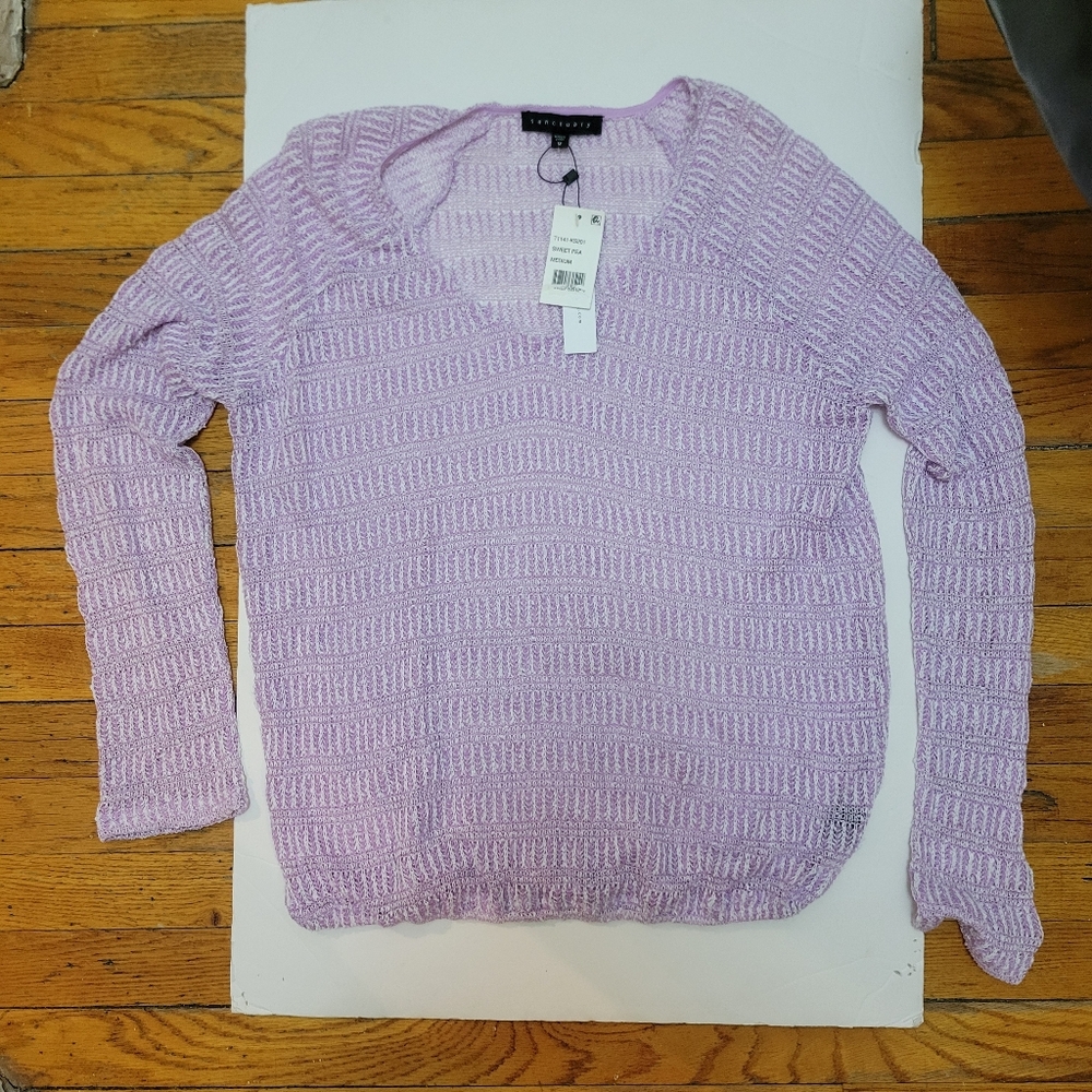NWT Open Knit Sanctuary Lilac Summer‎ Sweater M